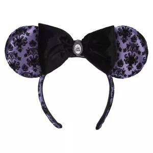 DISNEY HAUNTED MANSION OREJAS DIADEMA OREJA GÓTICO PAPEL PINTADO HALLOWEEN PÚRPURA/NEGRO - Imagen 1 de 5