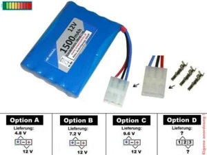 RC Akkupack 12V1500 mAh mit 3 fach Tamiya Stecker...mehrere Optionen... - Bild 1 von 5