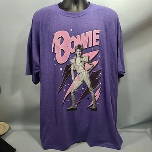 David Bowie 75 Graphic T-Shirt Purple Size XXL New - Picture 1 of 4