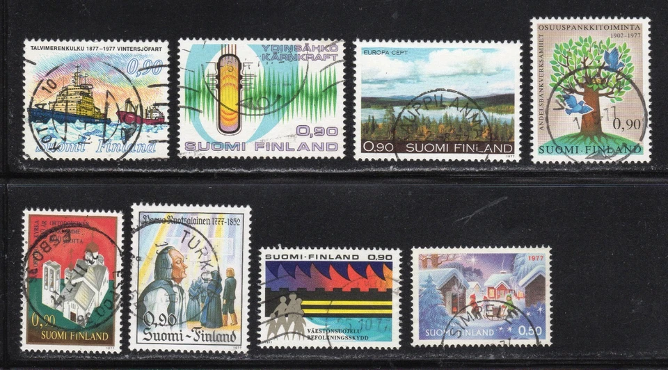 Finland 1977 SC# 595 - 603 - Eight Different Stamps - Used - Lot # 35 - Image 1 of 1