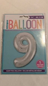 Number 9 Balloon Helium Giant Foil Large Air 34" Birthday Age Party 9 - Picture 1 of 1