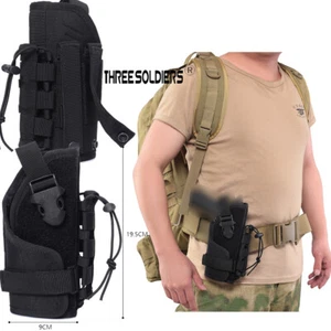 Tactical Adjustable Righthand Gun Holster Pouch Waist Bag Pistol Carry Bag Black - Picture 1 of 9