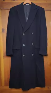 Giorgio Armani Overcoat Mens 40 L Wool Cashmere Striped Double Breasted Coat - Picture 1 of 18