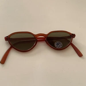 Vintage Genuine American Crookes Lens Sunglasses With Tag Amber Color Frame - Picture 1 of 14