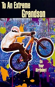 Coole edgy GEBURTSTAGSKARTE FÜR EXTREME ENKEL, BMX Fahrradjunge - Bella Grüße + ✉ - Bild 1 von 4