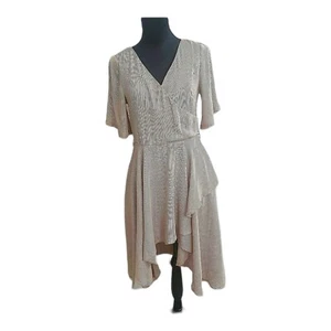 NEW Rosebullet striped midi dress women's size 10 pockets faux wrap BNWT $89.99 - Picture 1 of 11