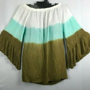 etc. by Lazy Daisy WHITE TEAL BROWN Boho Hippie Womans Shirt Style T-4X NWT - Bild 1 von 5