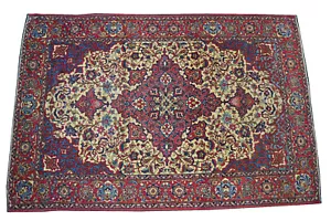 Antik! Isfahan 210x140 Esfahan Carpet Rug Antique handgeknüpft Orientteppich - Bild 1 von 9