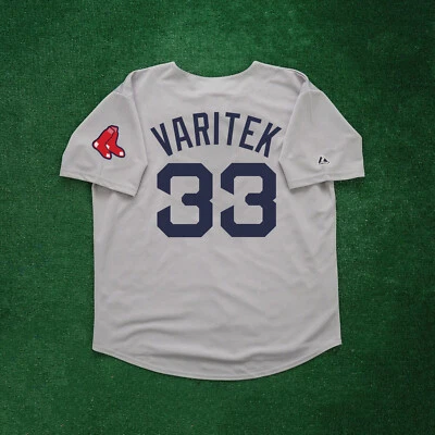 Camiseta para hombre Jason Varitek 2009 Boston Red Sox gris carretera con parche de equipo Foto 1 de 4