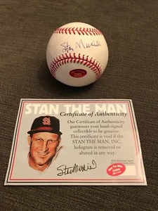 STAN MUSIAL FIRMADO AUTOGRAFIADO OML BASEBALL STL. CARDENALES STAN EL HOMBRE CERTIFICADO DE AUTENTICIDAD - Imagen 1 de 5