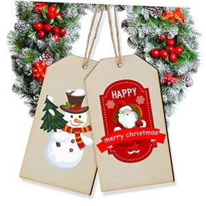 6 Pieces 9.8inch Wooden Tag Labels Christmas Tree Ornament Unfinished Wood - Picture 1 of 8