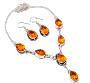 Citrine 925 Sterling Silver Necklace Set TS4318-5 TS4318-5 - Picture 1 of 1