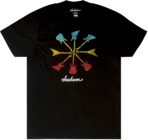 Jackson Guitars Guitar Shapes Logo Men's Tee T-Shirt, Black, MEDIUM (M) - Picture 1 of 3