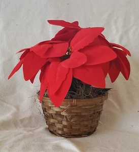 Christmas Basket with Artificial Poinsettia Special Design Christmas Gift/Basket - Picture 1 of 1