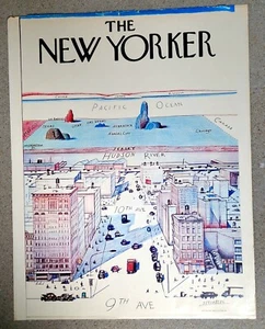 Vtg Saul Steinberg 1976 New Yorker “View from 9th Ave” Poster Print 13x18” - Picture 1 of 6