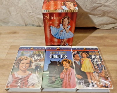 Shirley Temple Triple Pack VHS Tape  Box Set: Heidi/CurlyTop/BabyTakeABow - Image 1 of 4