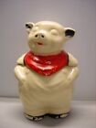 Vintage Old Shawnee Pottery Usa Smiley Pig Cookie Jar With Red Scarf  1940-50"S