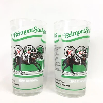 Pair Belmont Stakes Glasses vTg - Image 1 of 4