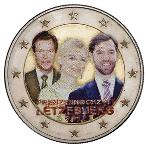 Lussemburgo - 2 Euro Colorati - 2012 - Matrimonio Guglielmo E Stephanie di - Foto 1 di 2