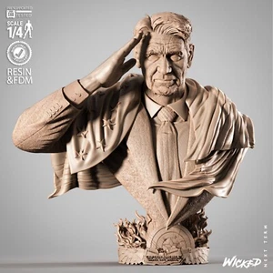 3D Printed 16K WICKED - General Ross Portrait Bust MARVEL Fan Made 1:4 Scale - Picture 1 of 12