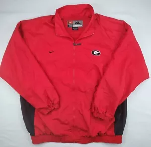 Vintage Georgia Bulldogs Nike Gr. XL Full Zip Windbreaker Jacke rot *LESEN* - Bild 1 von 10