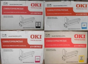 Oki Trommel Image Drum Set black cyan magenta yellow C5850 C5950 MC560 OVP B - Picture 1 of 1