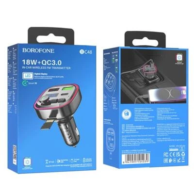 Bluetooth FM Transmitter Car Charger LED Digital Display USB & SD Card Play New  - image 1 of 4