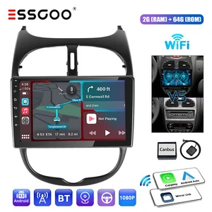 9" Autoradio Android 13 Auto 2+64G Apple CarPlay Für Peugeot 206 CC SW 2001-2008 - Bild 1 von 13