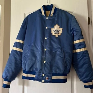 RARE VINTAGE TORONTO MAPLE LEAFS NHL HOCKEY SATIN JACKET SHAIN OF CANADA MEN’S M - Bild 1 von 24