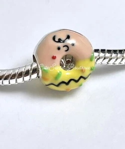 CHARLIE BROWN Donut Shape Sterling Silver Charm NEW - Picture 1 of 2