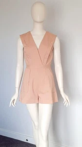 Kookai Size 34 Aus 6 Frappe Brown Sleeveless Structured Playsuit Romper - Bild 1 von 10