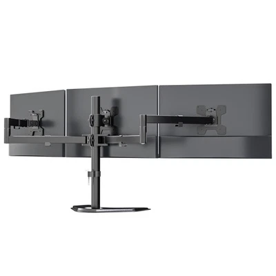 Triple Monitor Stand, Free Standing Three LCD Monitor Fully Adjustable Desk M... - Image 1 of 4