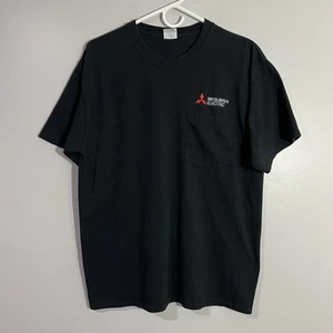 Mitsubishi Electric Logo Black Red White Pocket Short Sleeve T-Shirt Mens Large - Picture 1 of 7
