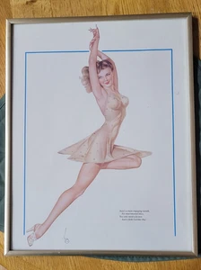 Calendario Pin-up A. Varga ESQ Junio Niñas Enmarcado ARTE RARO - Imagen 1 de 4