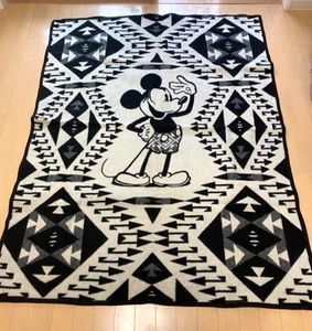 Pendleton Disney Manta de Lana Negra Mickey Mouse 90 Aniversario con Caja USADA - Imagen 1 de 24