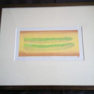 Asparagus Print Framed Wall Art Kitchen Decor 10x20cm 26x32cm Used - Picture 1 of 4