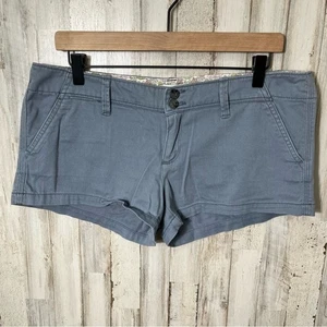 Vintage Y2K American Eagle blau grau Mini Shorts Chino Stretch Damengröße 8 - Bild 1 von 6