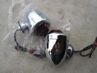 Harley-Davidson Par Cromo Réplica GUÍA DH-49 Luces Bala Nudillo Cabeza Pan Foto 1 de 4