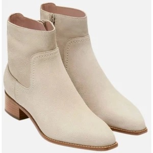 Cole HAAN Talla 9 Botines Gamuza Crudo Beige Tacón Bloque Botines Naia Mujer - Imagen 1 de 14
