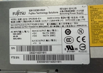 org. Netzteil 4U S26113-E563-V50-01 DPS-250AB 62 A FSU 16pol f. FUJITSU Esprimo - Bild 1 von 4
