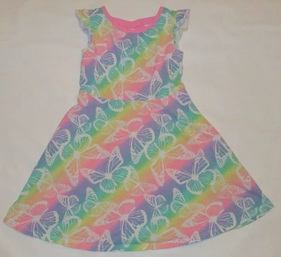 Jumping Beans Girls Butterfly Knit Summer Sun Dress Rainbow Colors Size 6  - Image 1 of 3