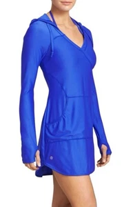 Athleta Damen königsblau Wick It Kapuze Überwurf Langarm Größe 2X - Bild 1 von 8