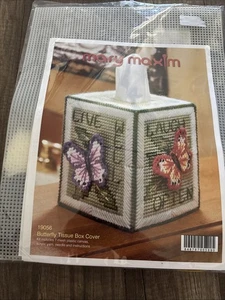 Mary Maxim 19056 Butterfly Tissue Box Plastic Canvas Kit-5" 7 Craft new - Picture 1 of 6