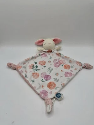 Mary Meyer 12" Bunny Rabbit Lovey Pink Roses Plush Blanket Corduroy Backside - Image 1 of 4