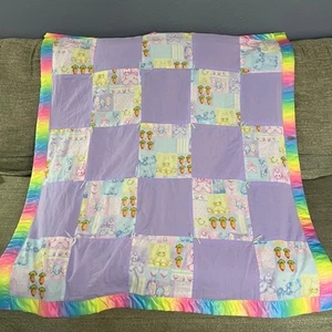 Coperta neonato grande fatta a mano pesante animale bambino primavera carina viola colorata - Foto 1 di 5