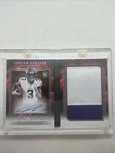 2023 Panini Origins Football Rookie Booklet Patch Auto Jordan Addison - Picture 1 of 2