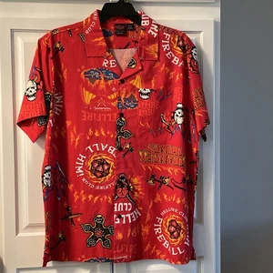 Camisa para hombre Stranger Things HellFire XL (46/48) manga corta abotonada nueva con etiquetas - Imagen 1 de 5