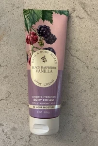 Bath & Body Works Black Raspberry Vanilla BODY CREAM Moisture 8 OZ RETIRED - Picture 1 of 2