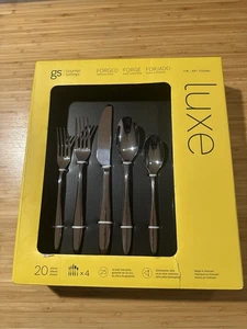 Gourmet Settings Luxe 20 Piece 13/0 Stainless Steel Flatware Set NEW - Picture 1 of 4