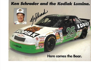 KEN SCHRADER NASCAR CUP SERIES Autographed 8X10 HERO CARD 1994 - KODIAK - Picture 1 of 1